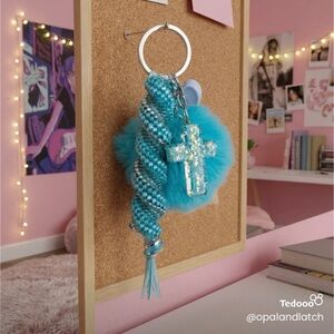Heavenly Blue Swirl Keychain